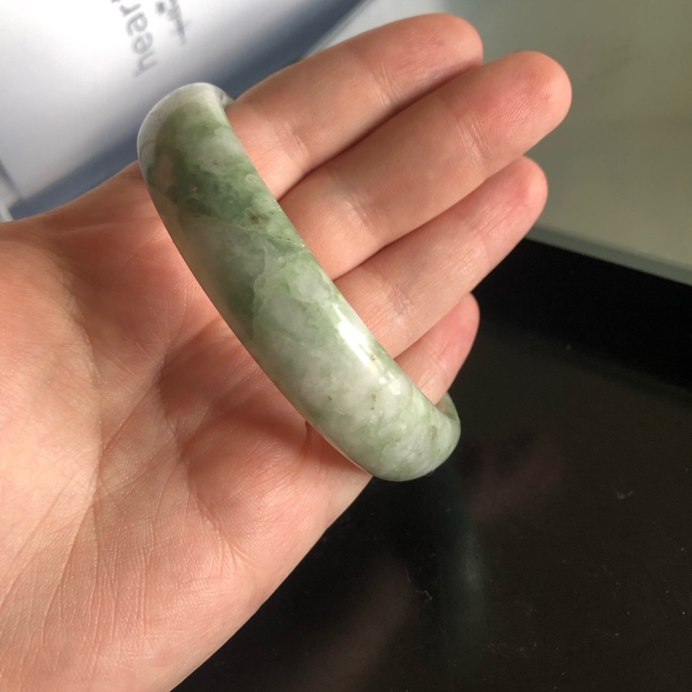 Solid Jade gemstone Bangle Bracelet